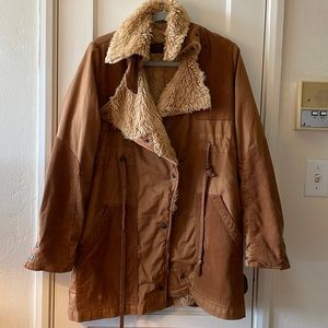 Corduroy & Faux Fur Coat